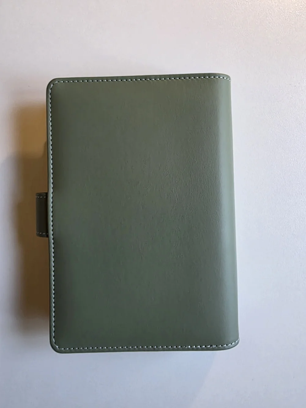 A6 6-Ring Olive Green Snap-Closure Faux Leather Budget Planner
